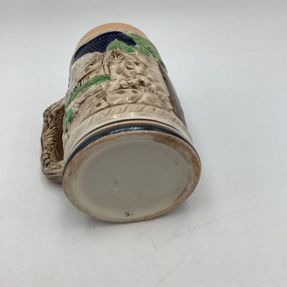 Vintage Ceramic Beer Stein‎ Mug Hand-Painted German Style